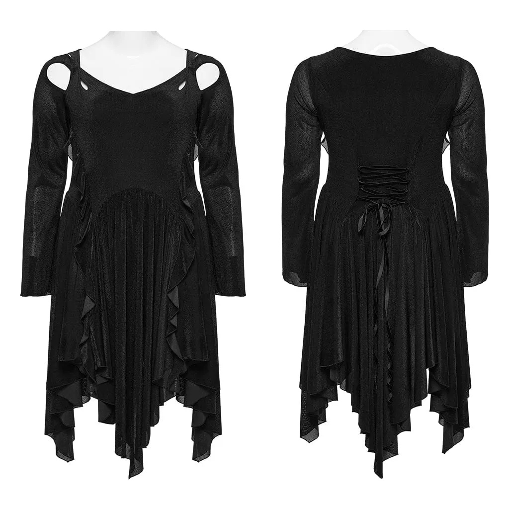 Women's Plus Size Gothic Irregular Cutout Party Dress