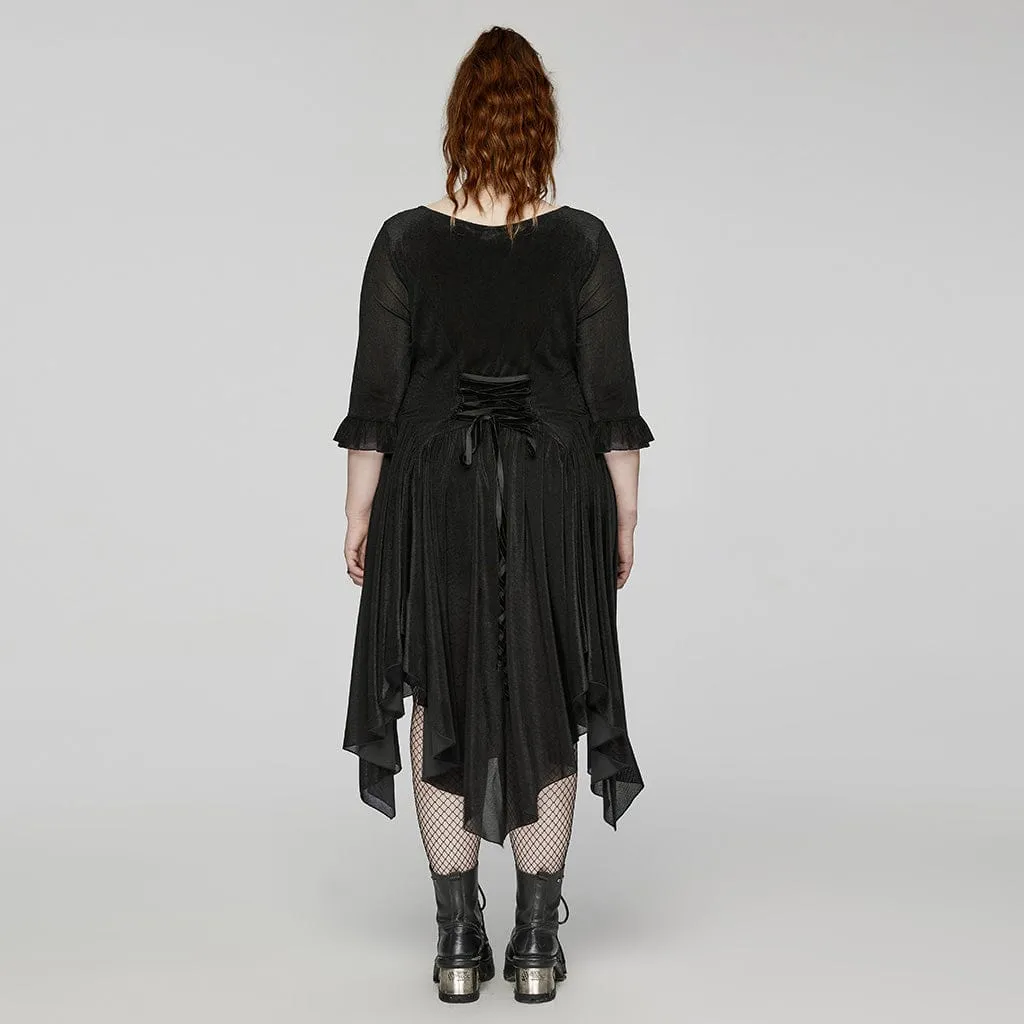 Women's Plus Size Gothic Irregular Cutout Party Dress