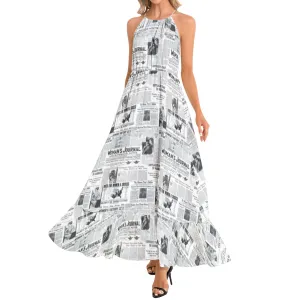 Women's Suffrage Commemorative Ruffle Hem Halter Neck Maxi Dress