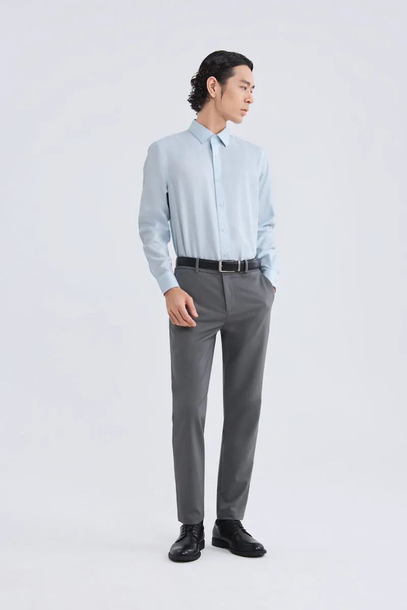 Wrinkle-Free Dobby Twill Dress Shirt  | Pale Blue Semi Plain 27585N