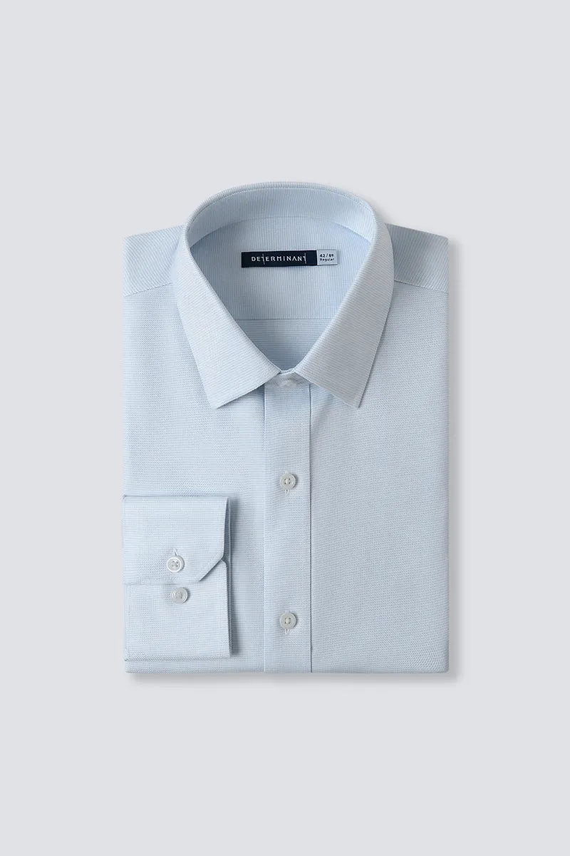 Wrinkle-Free Dobby Twill Dress Shirt  | Pale Blue Semi Plain 27585N