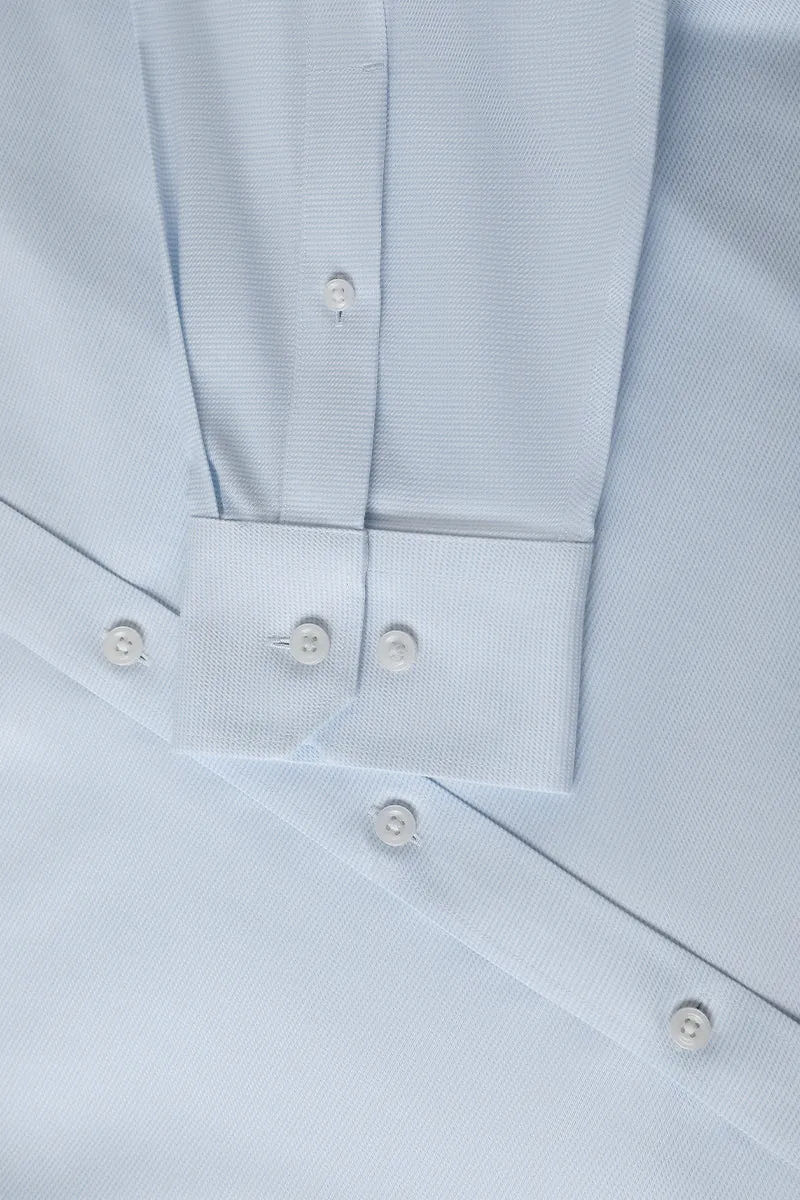 Wrinkle-Free Dobby Twill Dress Shirt  | Pale Blue Semi Plain 27585N