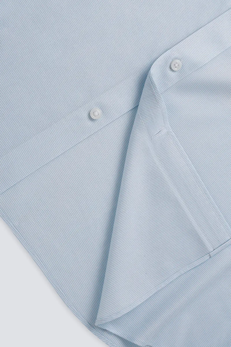 Wrinkle-Free Dobby Twill Dress Shirt  | Pale Blue Semi Plain 27585N