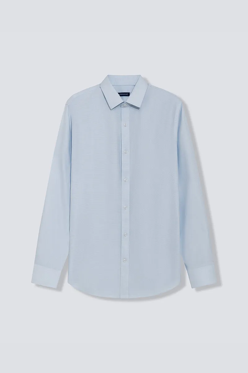 Wrinkle-Free Dobby Twill Dress Shirt  | Pale Blue Semi Plain 27585N