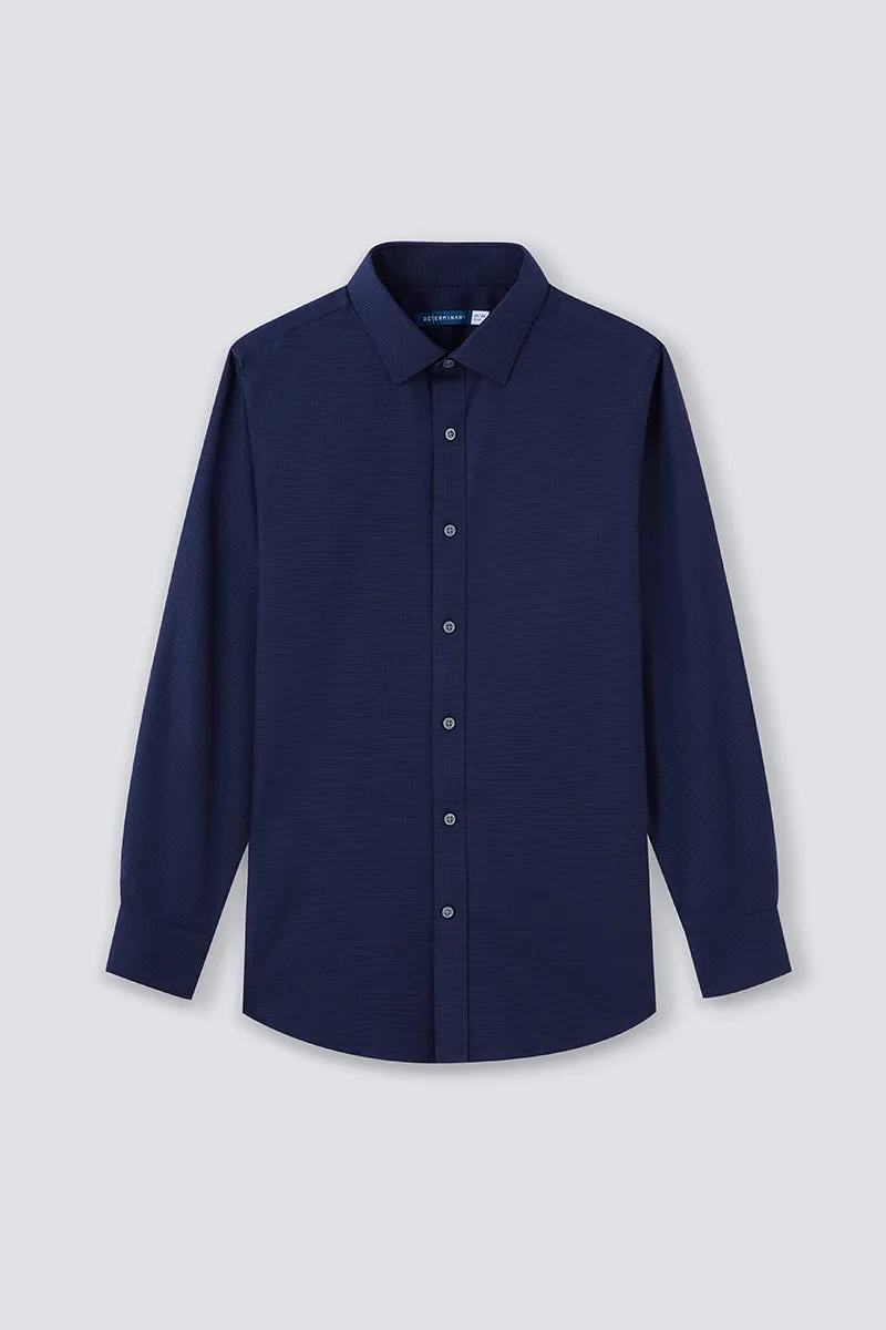 Wrinkle-Free Twill Dress Shirt  | Navy Check 10520N