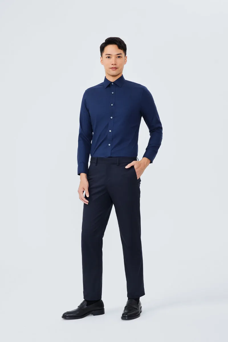 Wrinkle-Free Twill Dress Shirt  | Navy Check 10520N