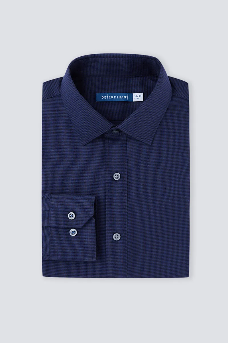 Wrinkle-Free Twill Dress Shirt  | Navy Check 10520N