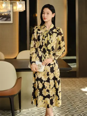 YAYING Printed Mulberry Silk Dress