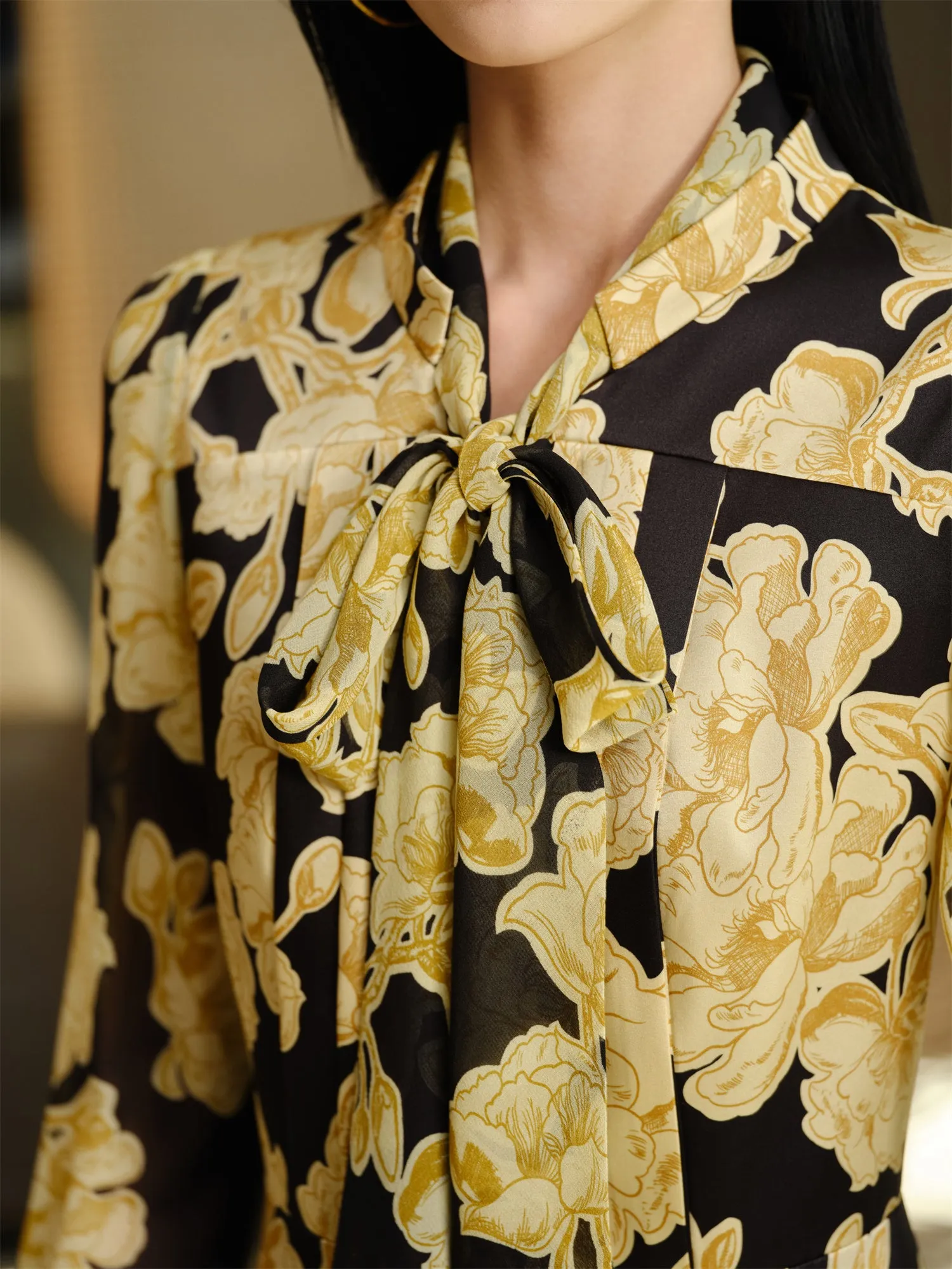 YAYING Printed Mulberry Silk Dress