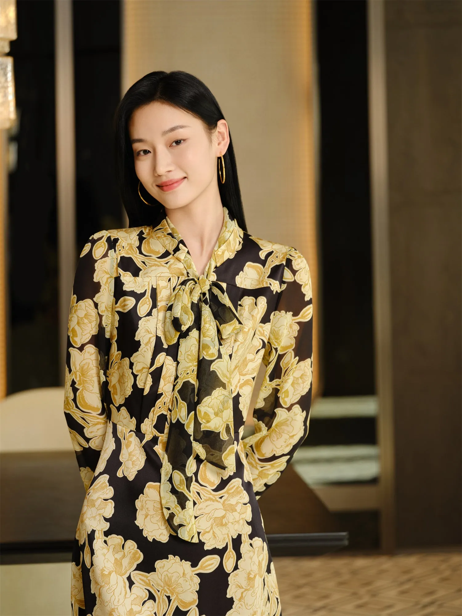 YAYING Printed Mulberry Silk Dress