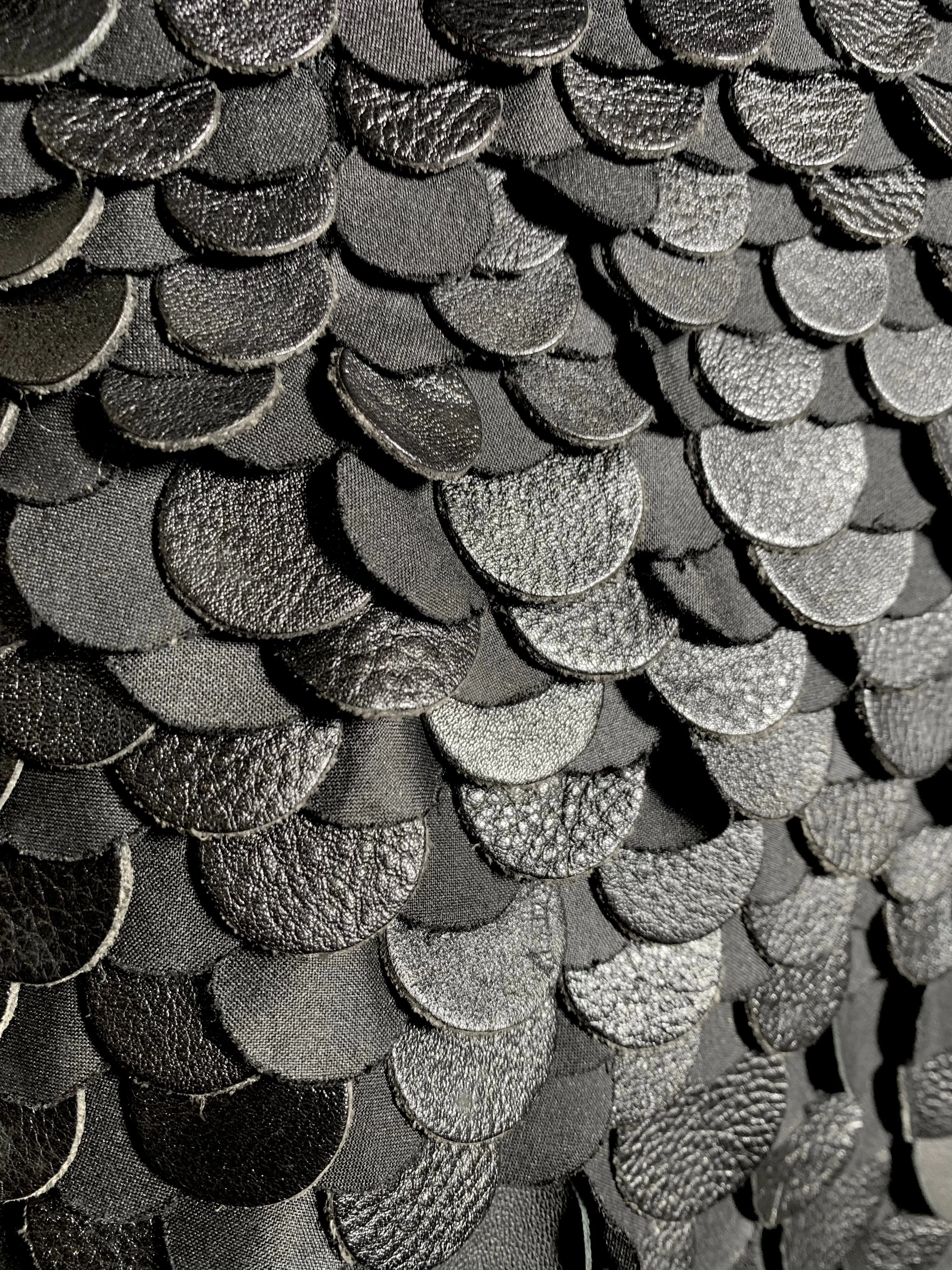 Yigal Azrouël Fall 2009 Runway Black Asymmetrical Leather Fish Scale Mini Dress