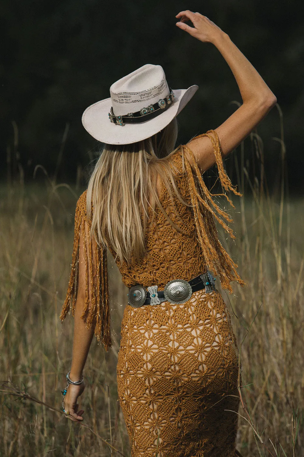 You Ain’t Seen Nothing Yet Fringe   Crochet Maxi Dress