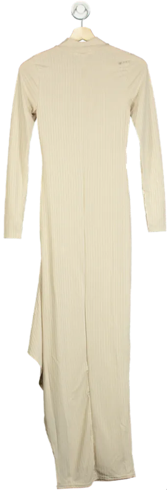 Zara Beige Ribbed Maxi Dress UK M